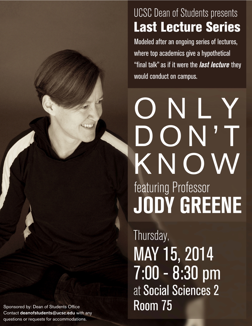 Jody Greene Last Lecture Flyer