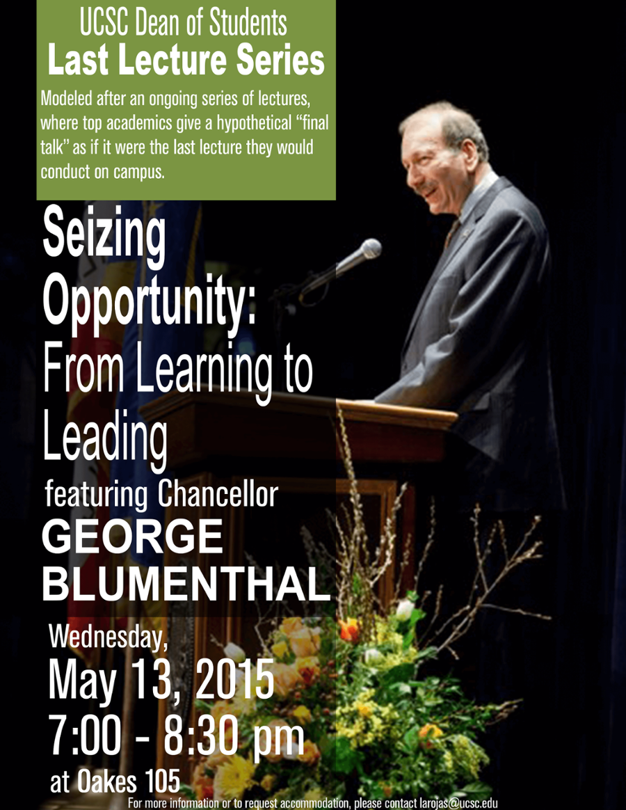 George Blumenthal Last Lecture Flyer